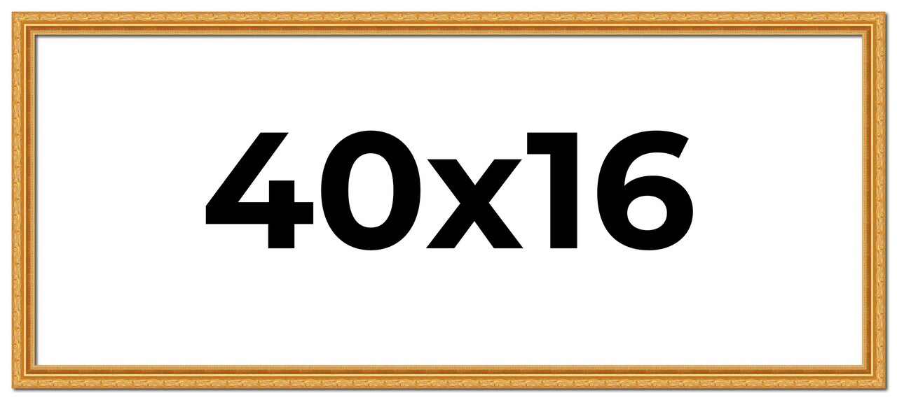 40x16 Solid Wood Antique Picture Frame with UV-Resistant Acrylic & Acid-Free Backing, Available in 4 Finishes: Bronze, Gold, Silver, and Gold with Black